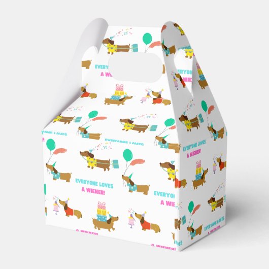 Bachelorette Wiener en Dachshund Theme Party Box Bedankdoosjes (Achterkant)