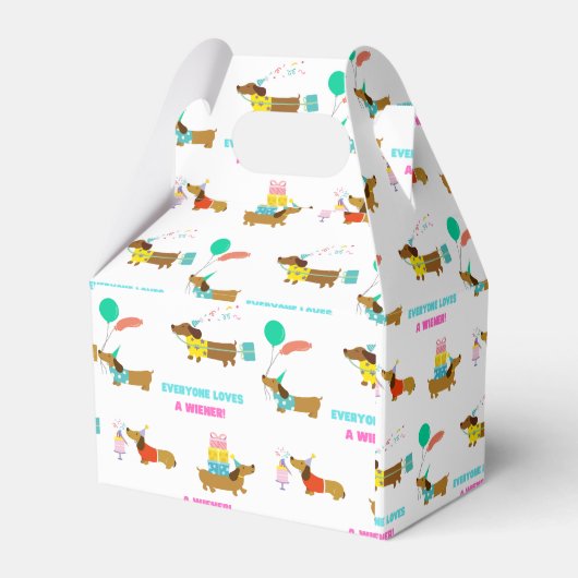Bachelorette Wiener en Dachshund Theme Party Box Bedankdoosjes (Voorkant Zijde)