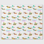 Bachelorette Wiener en Dachshund Theme Party Box Cadeaupapier (Vlak)