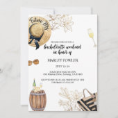 Bachelorette, wijn bachelorette, weekendprogramma save the date (Voorkant)