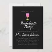 Bachelorette Wine Glass Ombre Uitnodiging (Voorkant)