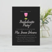 Bachelorette Wine Glass Ombre Uitnodiging (Staand voorkant)