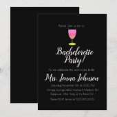 Bachelorette Wine Glass Ombre Uitnodiging (Voorkant / Achterkant)