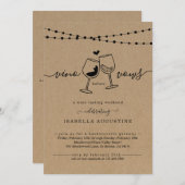 Bachelorette Wine Tasting Weekend Itinerary Invita Kaart (Voorkant / Achterkant)