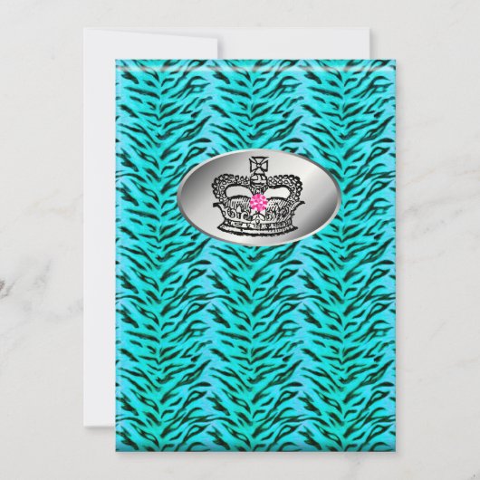 Bachelorette Zebra Jewelry Crown Party Invite PB Kaart (Voorkant)
