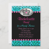 Bachelorette Zebra Jewelry Crown Party Invite PB Kaart (Achterkant)