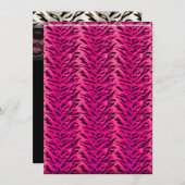 Bachelorette Zebra Lace Party nodigt Hot Pink uit Kaart (Voorkant / Achterkant)