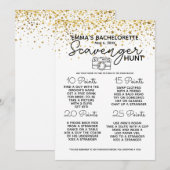 Bachelorette zoektocht spel vrijgezellenfeest kaart (Voorkant / Achterkant)