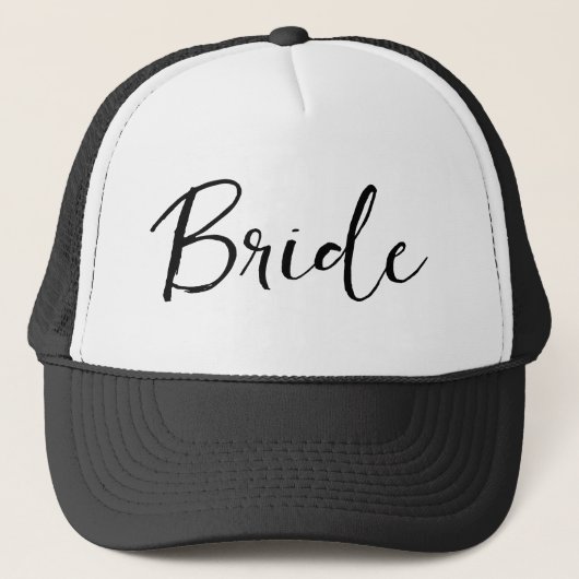Bachelorette zwart-wit bruid trucker pet (Voorkant)