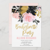 Bachelorette: zwarte goudbloem kaart (Voorkant / Achterkant)