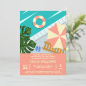 Bachelorette Zwembad Party Zwembad Kaart (Staand voorkant)