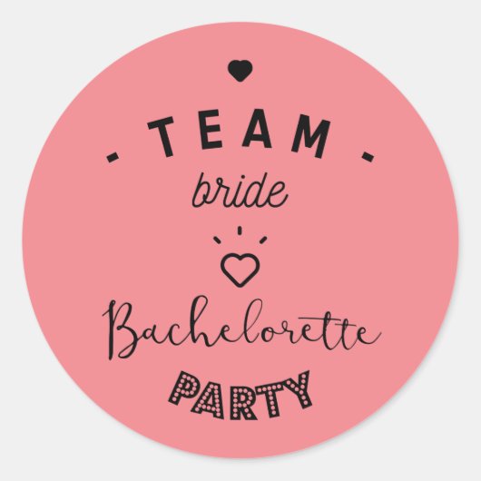 Bacheloretteam Ronde Sticker (Voorkant)