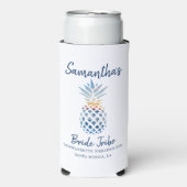Bachelorettefeest Ananas Kust Zonsondergang Seltzer Blikjeskoeler (Seltzer Voorkant)