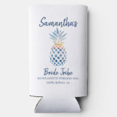 Bachelorettefeest Ananas Kust Zonsondergang Seltzer Blikjeskoeler (Achterkant)