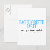 Bachelorettefeest in uitvoering (Blu) Uitnodiging Briefkaart (Voorkant / Achterkant)