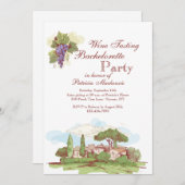 Bachelorettefeest op de uitnodiging voor de wijnga (Voorkant / Achterkant)