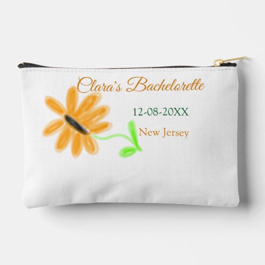 Bachelorettefeest voeg naam datum plaats zonnebloe etui (Achterkant)