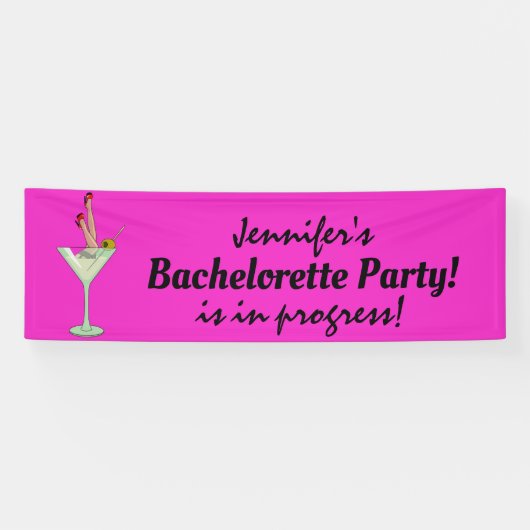 Bachelorettenfeest in uitvoering, Martini glazen b Spandoek (Horizontaal)