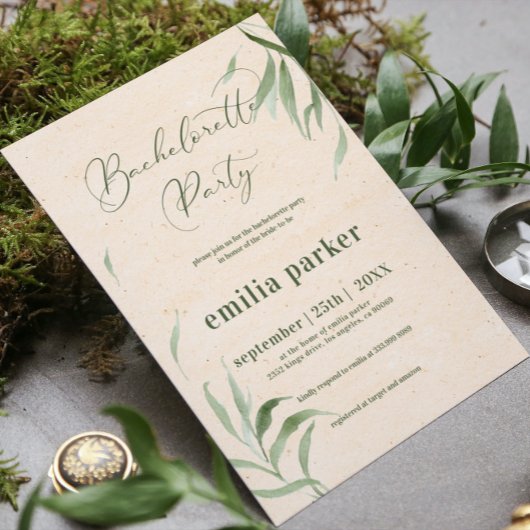 Bachelorettepartij, Groen Bladgroen Beige Document Kaart