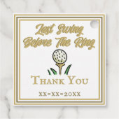 Bachelorettepartij, Huwelijkspartij Wit Goud Bedankjes Labels (Achterkant)