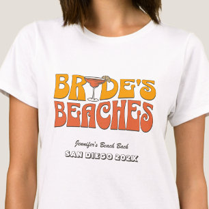 Bacheloretteparty op het strand Groovy Bruid's Str T-shirt