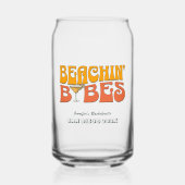 Bacheloretteparty op het strand Retro strandbabes Blikvorm Glas (Voorkant)