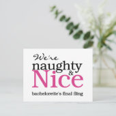 Bachelorettes Final Fling Pink Briefkaart (Staand voorkant)