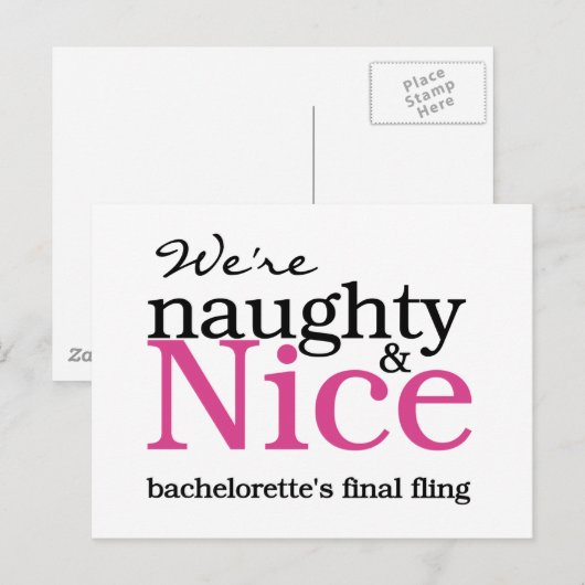 Bachelorettes Final Fling Pink Briefkaart (Voorkant / Achterkant)
