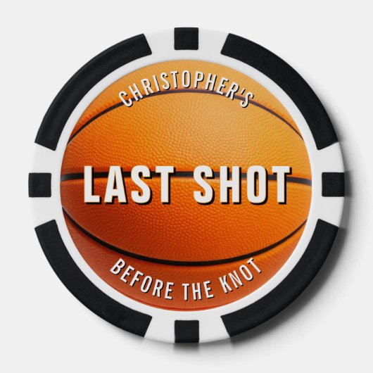 Bachelorfeest Basketbal Laatste Schot Voor de Knoo Poker Chips (Voorkant)