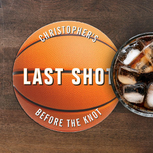 Bachelorfeest Basketbal Laatste Schot voor de Knoo Ronde Kartonnen Onderzetter
