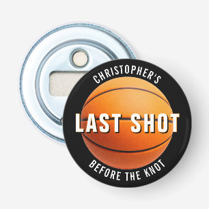 Bachelorfeest basketbal Laatste shot voor de knoop Button Flesopener