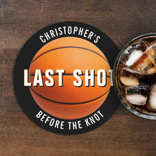 Bachelorfeest basketbal Laatste shot voor de knoop Ronde Kartonnen Onderzetter