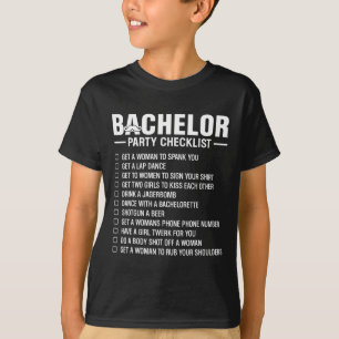 Bachelorfeest Checklist Bruidegom Jonggezellenfees T-shirt