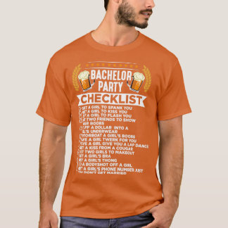 Bachelorfeest checklist huwelijk bruidsjonkers t-shirt