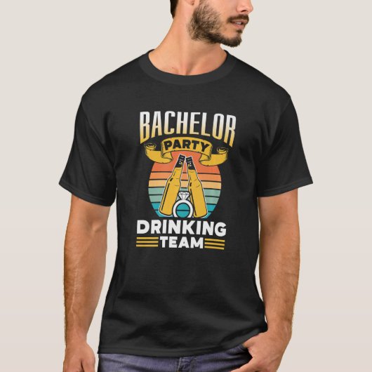 Bachelorfeest Drankteam Bruidegom Bruid Premium T-shirt (Voorkant)