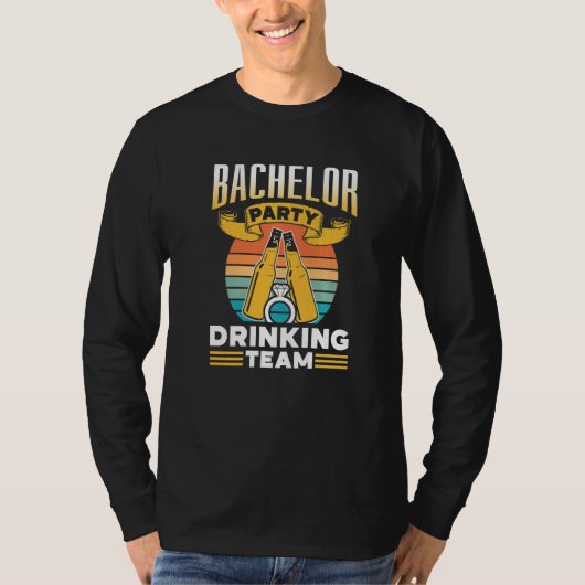 Bachelorfeest Drankteam Bruidegom Bruid Premium T-shirt (Voorkant)