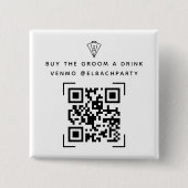 Bachelorfeest Fonds | Koop De Bruidegom Eén Op   Vierkante Button 5,1 Cm (Voorkant)