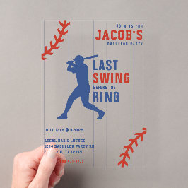 Bachelorfeest Honkbal Laatste Swing Voor de Ring Acryl Uitnodigingen