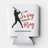 Bachelorfeest Honkbal Laatste Swing Voor de Ring Blikjeskoeler (Achterkant)