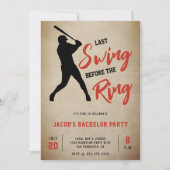 Bachelorfeest Honkbal Laatste Swing Voor de Ring Kaart (Voorkant)