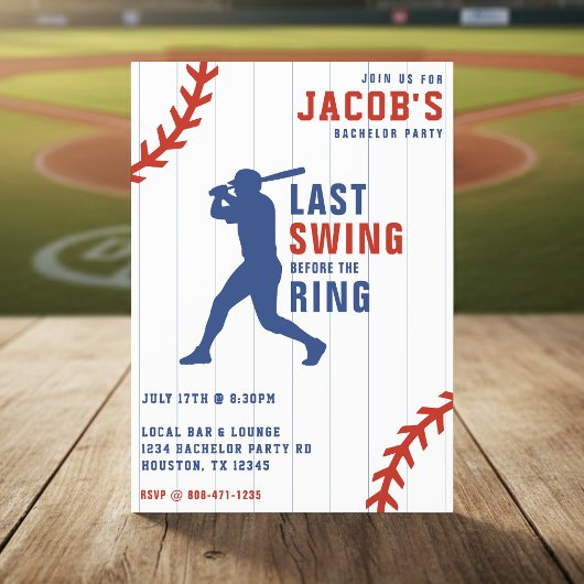 Bachelorfeest Honkbal Laatste Swing Voor de Ring Kaart