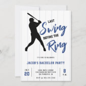 Bachelorfeest Honkbal Laatste Swing Voor de Ring Kaart (Voorkant)