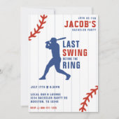 Bachelorfeest Honkbal Laatste Swing Voor de Ring Kaart (Voorkant)