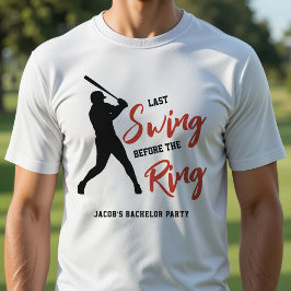 Bachelorfeest Honkbal Laatste Swing Voor de Ring T-shirt