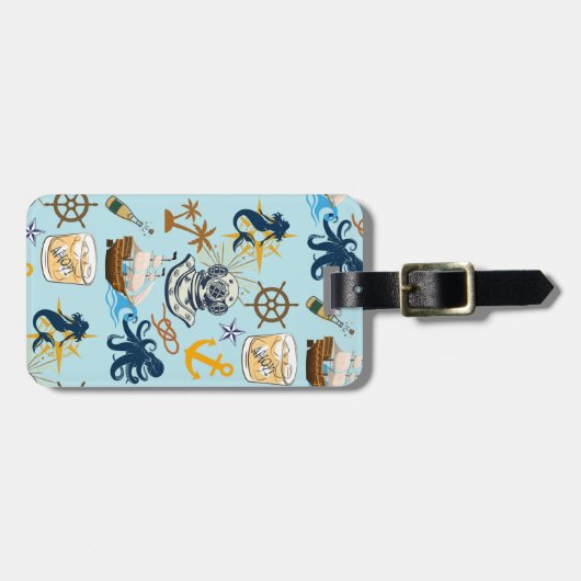 Bachelorfeest met maritiem thema bagagelabel (Voorkant horizontaal)