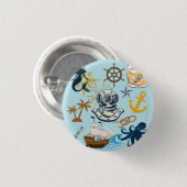 Bachelorfeest met maritiem thema ronde button 3,2 cm (Voorkant /achterkant)