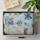 Bachelorfeest met maritiem thema tissuepapier (Geschenk)