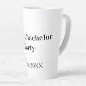 Bachelorfeest naam datum eenvoudig minimaal getuig latte mok (Rechterhoek)