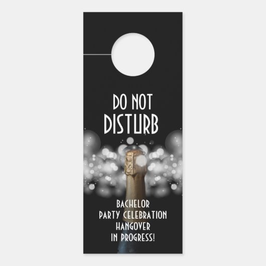 Bachelorfeest Niet Storen Champagne Deurhanger (Voorkant)