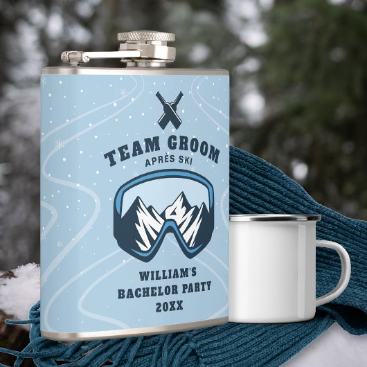 Bachelorfeest Ski Resort Weekend Team Bruidegom Heupfles